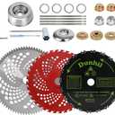 Metal Brush Cutter Blade for Weed Eater, Cutter, Trimmer with 2 Set Adapter Kits (3 Pack 9 inch 20T 36T+10 inch 80T)