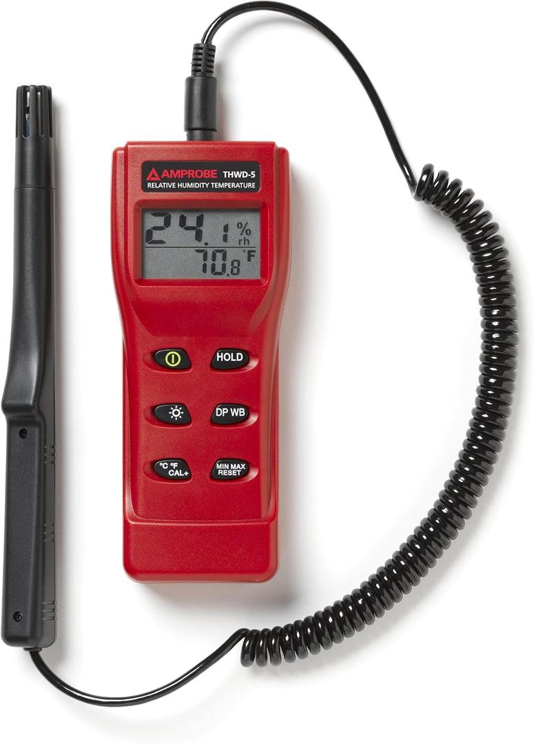 Amprobe THWD-5 Relative Humidity and Temperature Meter with Wet Bulb and Dew Point