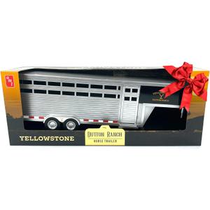 AMT Adult Collectibles - Yellowstone Dutton Ranch Trailer with Gooseneck Trailer Hitch for Farm Toys - Collectibles - Working Rear and Side Doors 1:20 Scale