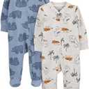 Simple Joys by Carter's baby-boys 2-pack 2-way Zip Cotton Footed Sleep and Play Size 0m
