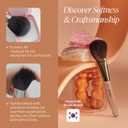 Piccasso COLLEZIONI 103A Powder Brush Soft Makeup Brush for Face, Fluffy Blush and Setting Tool with Goat Hair Blend, Ideal for Powder Application, Shading, and Natural Finish, Professional Korean