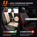 AOMSAZTO Custom Fit Seat Covers for Honda CRV 2023 2024 2025 2026 EX-L/EX/EX/LX/Sport/Touring/Hybrid/Trailsport Full Set Faux Leather Waterproof Car Seat Cushion (Black/Beige)