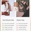Mesovor 2 Styles Silicone Flexible Hair Claw Clips, 6 Pack Soft Bendable Hair Clips for Women | Rectangle Small Large Cozy Hairclips (White, Light Khaki, Dark Khaki)