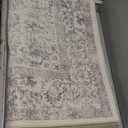 PureCozy Gray Area Rug 5x7 Machine Washable Vintage Living Room Distressed Non Slip Carpet Traditional Indoor Bedroom Grey Retro Floral Accent Throw Large Rug for Office Kitchen Bathroom Dining Room