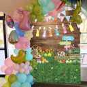 4 x Easter Backdrops for Photography 5x7FT Spring Flower Rabbit Egg Green Grass Wooden Wall Background Kids Newborn Easter Party Decorations Portrait Photo Props