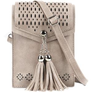 seOSTO Womens Small Crossbody Bag For Woman, Tassel Wallet PurseGifts For Teenage Girls (Beige)
