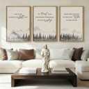 IARTTOP Large Christian Easter Framed Wall Art 16x24 Inch Neutral Mountain Forest Canvas Wall Decor Jesus Bible Verse Catholic Biblical Scripture Prints for Prayer room Living room Set of 3