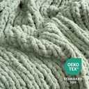 Amlie Home Chunky Knit Throw Blanket for Couch, Soft Chenille Handmade Crochet Throw Rope Knot Blanket for Couch, 50"x60", Sage Green
