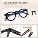 EASY READ Retro Round Blue Light Blocking Reading Glasses for Women,Anti UV Readers for Women with Spring Hinge