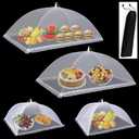 Food Covers for Outside Mesh - 2 Jumbo 40"x24" & 2 Pack 17"x17" Heavy Duty Umbrella Outdoor Food Tent Net, Foldable Food Cover for Long Tables, Picnic, Keep Tiny Bugs Fly Away, Food Nets for Outdoors