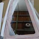 Floor Mirror, Full Length Mirror with Stand, 63"x24" Freestanding Arched Mirror Full Length Hanging or Leaning, Wall Mounted Mirrors with Flannel Frame, Large Mirrors for Bedroom (Pink)