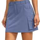 G Gradual Women's Skort 5 Pockets Cargo Skirt Golf Skirts Skorts for Women Casual Summer Hiking, Stone Blue, Small
