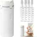 4 in 1 Travel Dispenser Bottle Leakproof Refillable Travel Bottles for Toiletries Portable Size Containers for Shampoo Lotion Cosmetics Travel Essentials for Women Men (White)
