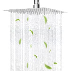 Hibbent All Metal 10x9 Inch Shower Head, High Pressure Stainless Steel Rain Showerheads, Bathroom Rainfall Showerhead with Ultra-thin Design, Adjustable Brass Ball Joint, Silicone Nozzles, Chrome