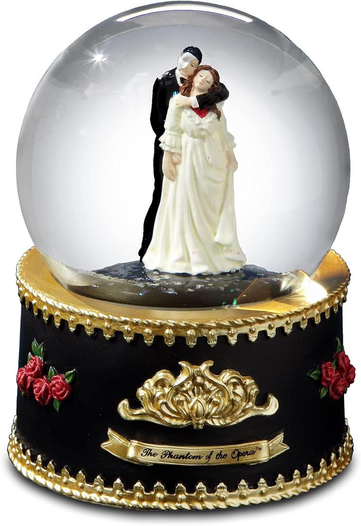 The San Francisco Music Box Company The Phantom and Christine Rotating Water Globe
