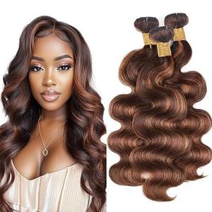 Human Hair Bundles Body Wave P4/30 Color Human Hair Unprocessed Brazilian Virgin 3 Bundles Quick Weave Human Hair Extensions 300g (P4/30 Body Wave,20 22 24)