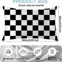 1 Pack Satin Pillowcase for Hair and Skin Abstract Checkered Imitation Silk Pillowcase 20" x 36" with Hidden Zipper Soft Smooth Cooling Checkerboard Pillow Cover King Size for Bedroom Sofa