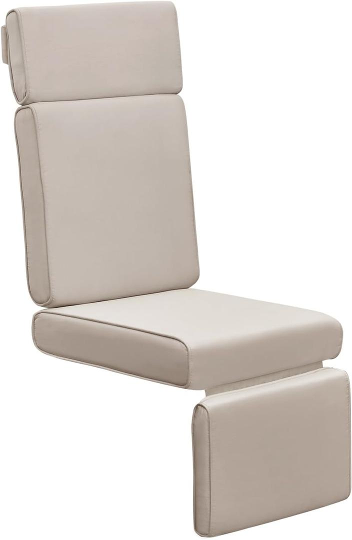 Skypatio All-Weather Outdoor Recliner Chair Replacement Cushion, Outdoor Waterproof Cushion for Patio Reclining Chair(Khaki)