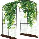 SUNYRISY Garden Arch Trellis for Climbing Plants Outdoor, 71" x 47" x 83" Metal Core Tall Archway Tunnel Plant Support for Cucumber Tomato Vine Flowers Vegetables Climbing Plants
