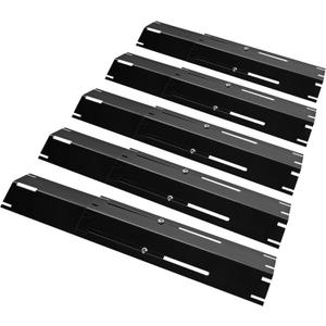 Unicook Adjustable Grill Heat Plate, Extends from 11.75" up to 21" Length, 3.75" Width, Porcelain Steel Grill Burner Cover, Heavy Duty Heat Shield, Flame Tamer Replacement Parts for Gas BBQ, 5 Pack