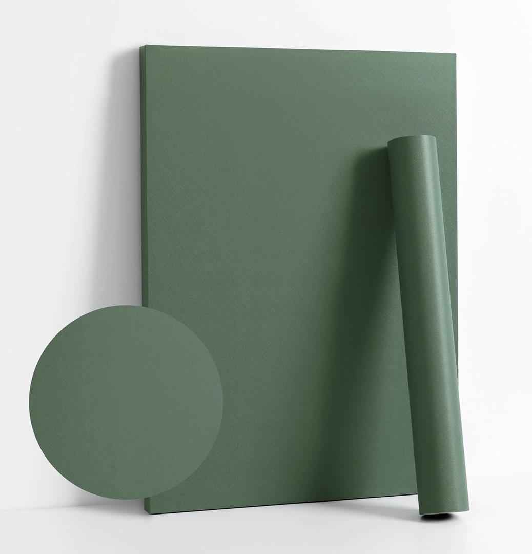 Dimoon 394''x23.6'' Green Peel and Stick Wallpaper Contact Paper Modern Self Adhesive Wall Paper Removable Renter Friendly Textured Solid Color Shelf Cabinet Vinyl Roll (394''x23.6'',Dark Green)