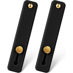 2Pcs Phone Loop Finger Holder, Portable Grip for Smartphones Case Telescopic Silicone Finger Strap Stand Universal Strap for Back of Phone Suitable Most Mobile Smartphones(Black)
