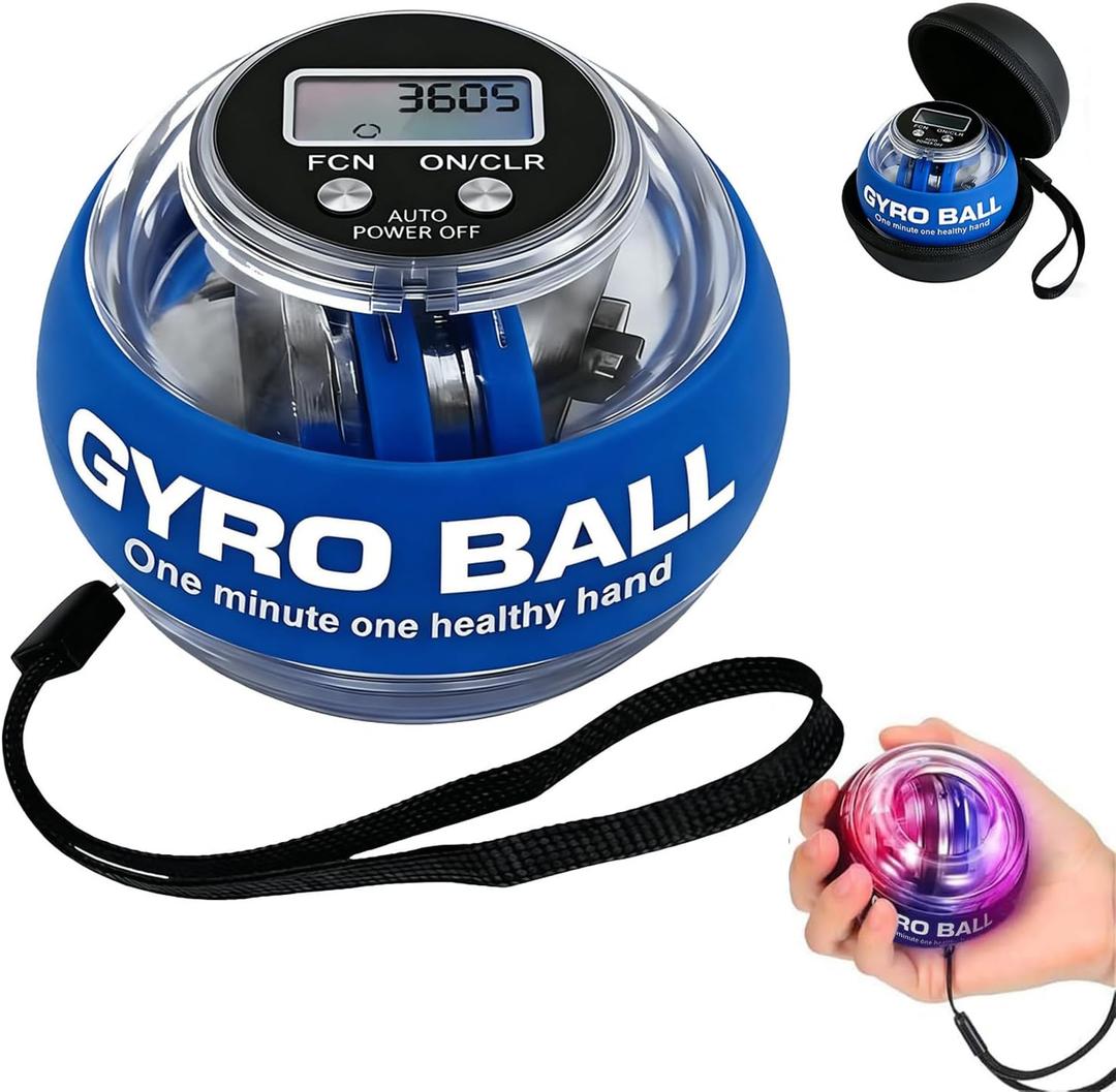 Torque Ball Hand Exerciser,Gyro Ball Hand Wrist Exerciser with Counter,Compact and Portable, Auto-Start Colorful Lighting,Designed for Fitness Enthusiasts and Office Workers