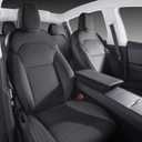 Car Seat Covers for New 2025-2026 Tesla Model Y Juniper Nappa Leather Car Interior Seat Airbag Compatible Cushion Cover Full Set Custom Fit, Nappa Black