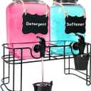 128OZ Laundry Detergent Dispenser, Glass Liquid Laundry Soap Dispenser, 2 Pack Fabric Softener Dispenser for Laundry Room