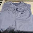 Saloogoe Two Piece Sets for Women Summer Outfits Lounge Sets V Neck Tops Wide Leg Pants Woman Vacation Travel Outfits (Large, Blue)