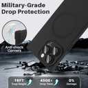 Magnetic for iPhone 15 Pro Case Rectangle, with Camera Lens Protector, Compatible with MagSafe, Shockproof Military-Grade Protection, Soft Silicone Cover for Women Men, Black