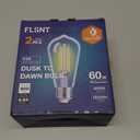 FLSNT Dusk to Dawn Outdoor Sensor ST19 LED Light Bulb, 7W (60W Eqv.), 800LM,Vintage Filament E26 Base, Auto On/Off Photocell Automatic for Energy-Efficient Outdoor Lighting, 2700K Soft White, 2 Pack