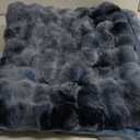 Cozy Bliss Faux Fur Throw Blanket for Couch, Fuzzy Soft Plush Thick Bubble Blanket for Sofa Bedroom Living Room, 48" * 70 Inches Tie-dye Blue