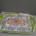 Large Serving Platter with Handles, 19x12 Large Rectangular Melamine Serving Tray Set of 2, Kitchen Food and BBQ Serving Platter, Talavera Grilling Prep and Serve Tray, Dishwasher Safe