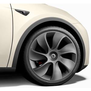Wheel Covers 19 Inch Compatible with Tesla Model Y Accessories 2024 2023 2022 2021 Matte Black ABS Hubcaps Rim Protector ReplacementNot Fit for Model Y Juniper (Matte Black Eclipse Edge)