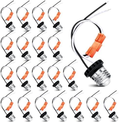 Zhengmy 13  Pcs E26 Socket Adapter, Medium Base Male Screw in Light Socket Pigtail for LED Recessed Lights