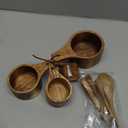 Wooden Measuring Cups and Spoons Set - Eco-Friendly Solid Acacia Wood, Laser Engraved Measurements, Perfect for Baking & Cooking - Ideal for Bakers, Chefs & Home Cooksbrown