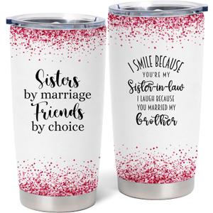 Sister in Law Tumbler 20oz, Best Gifts for Future Sister-in-Law 1 Pack (Pink-Sister in law)