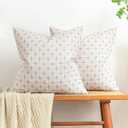 MIULEE Pack of 2 Decorative Burlap Linen Outdoor Throw Pillow Covers Modern Farmhouse Pillowcases Rustic Woven Textured Cushion Cover for Sofa Couch Bed 18x18 Inch Greyish White