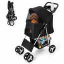  Foldable Pet Stroller, Cat/Dog Stroller with 4 Wheels