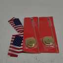 2 Pack USA American Desk Small Flag Set,58 Inch America Mini Desktop Table Banner,12" Metal Solid Pole Decor,Tiny Digital Printed Polyester Banner With Golden Base