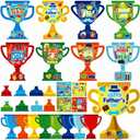 Frienda 48 Set Father's Day Trophy Craft Kit Make Your Own Best Dad Super Dad Trophy Craft DIY Tabletop Party Decoration for Classroom Family Home Activities School Father's Day Party Favors