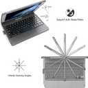TQQ Touch for iPad 9th Generation Case with Keyboard (10.2", 2021), Multi-Touch Trackpad, 360 Rotatable Protective Cover for iPad Keyboard 9th/8th/7th Gen with Pencil Holder (Gray)
