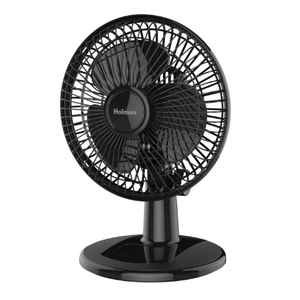 Holmes 6” Personal Table Fan – 2 Speeds, Compact, 15° Head Tilt, Wide-Angle Oscillation, Black