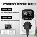 Diymore Digital Plug in Thermostat Outlet Temperature Controller Electric Digital Thermostat Heating Cooling Mode Timer Socket 120V Heating Cooling Control 110V 15A Celsius Fahrenheit Display, White