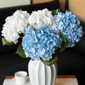 DUYONE 4PCS Artificial Flowers Large Hydrangeas Flowers Latex Bouquet for Wedding Bridal Office Home Party Decoration (2Pcs White)