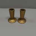 Cast Iron Taper Candle Holder Set of 2, Antique Brass Candlestick Holders Decorative Candle Stand, Tapered Candle Holders Tall Set for Wedding, Holiday, Home Decor, Christmas Decoration (Gold)