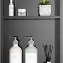 12" x 18" Stainless Steel Shower Niche  Recessed 2-Tier Shower Shelf, 12"x12" Upper & 12"x6" Lower Storage, Modern Bathroom Wall Niche (Black)