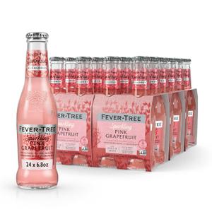 Fever Tree Sparkling Pink Grapefruit - Premium Mixer - Refreshing Beverage for Cocktails & Mocktails. Naturally Sourced Ingredients, No Artificial Sweeteners or Colors - 200 ML Bottles - Pack of 24, Best Before 07-2026 