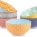 Selamica Ceramic 12 OZ Dessert Bowls Set, Ice Cream Bowls, 4.7 Inch Small Bowls for Ice Cream, Snack, Side Dishes, Microwave Dishwasher Safe, Set of 6 (Assorted Colors)